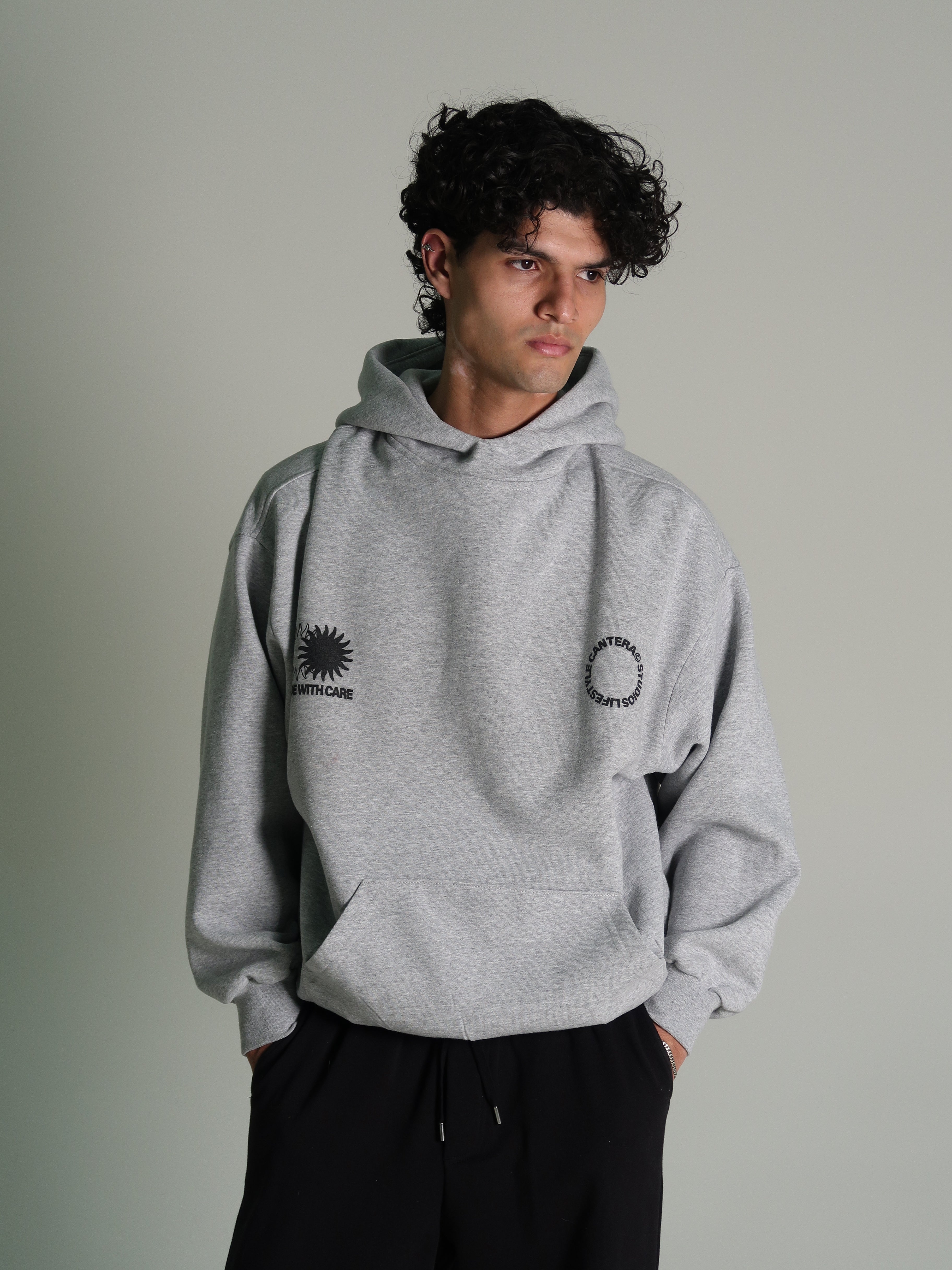 SUN-BORN ASH GREY HOODIE